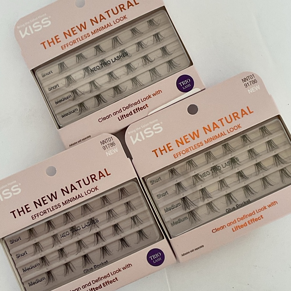Kiss The New Natural Lifted Effect Eyelashes. NWT. Set of three boxes